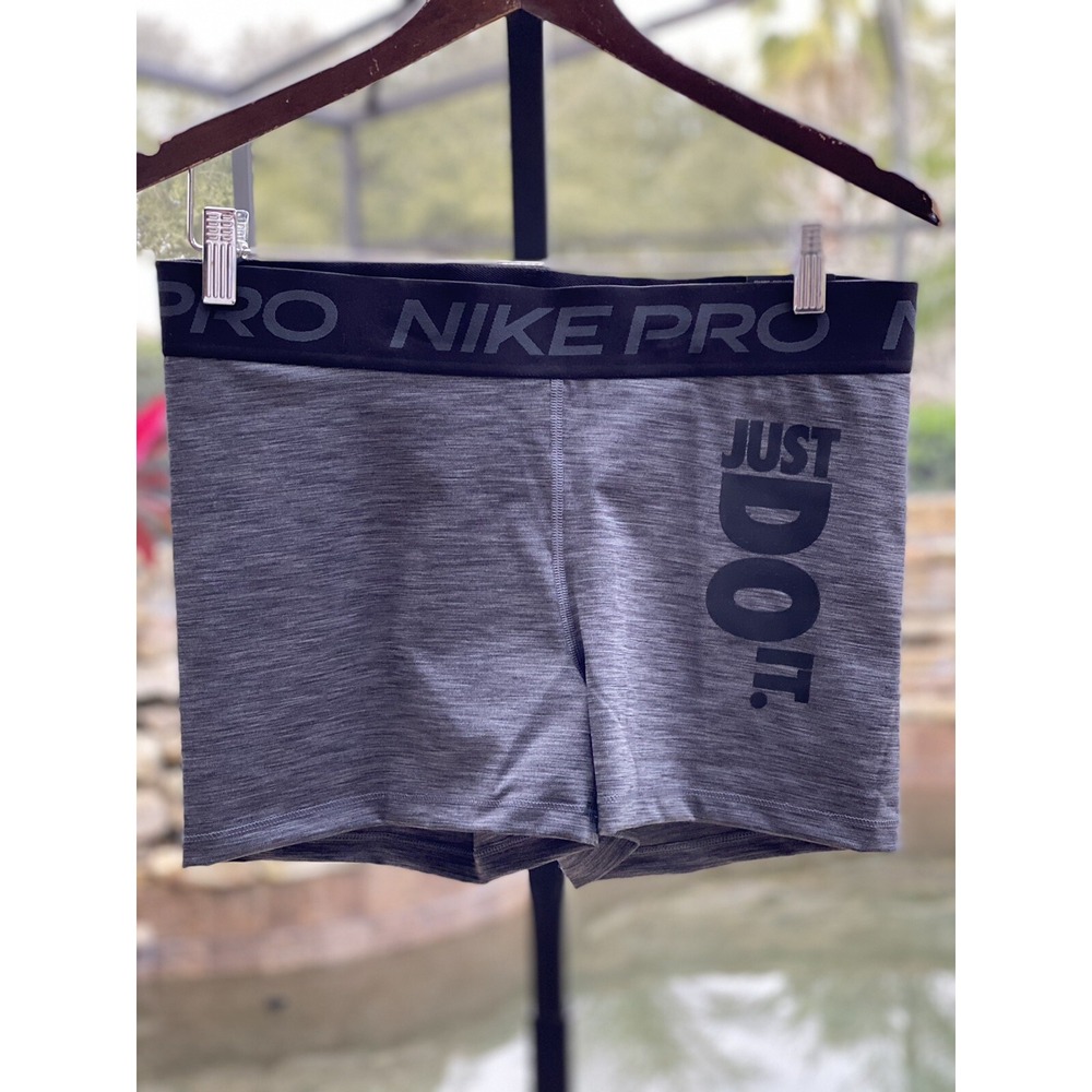 Nike Pro "Just Do It" 3" Compression Shorts Men's XL Heather Gray NWT